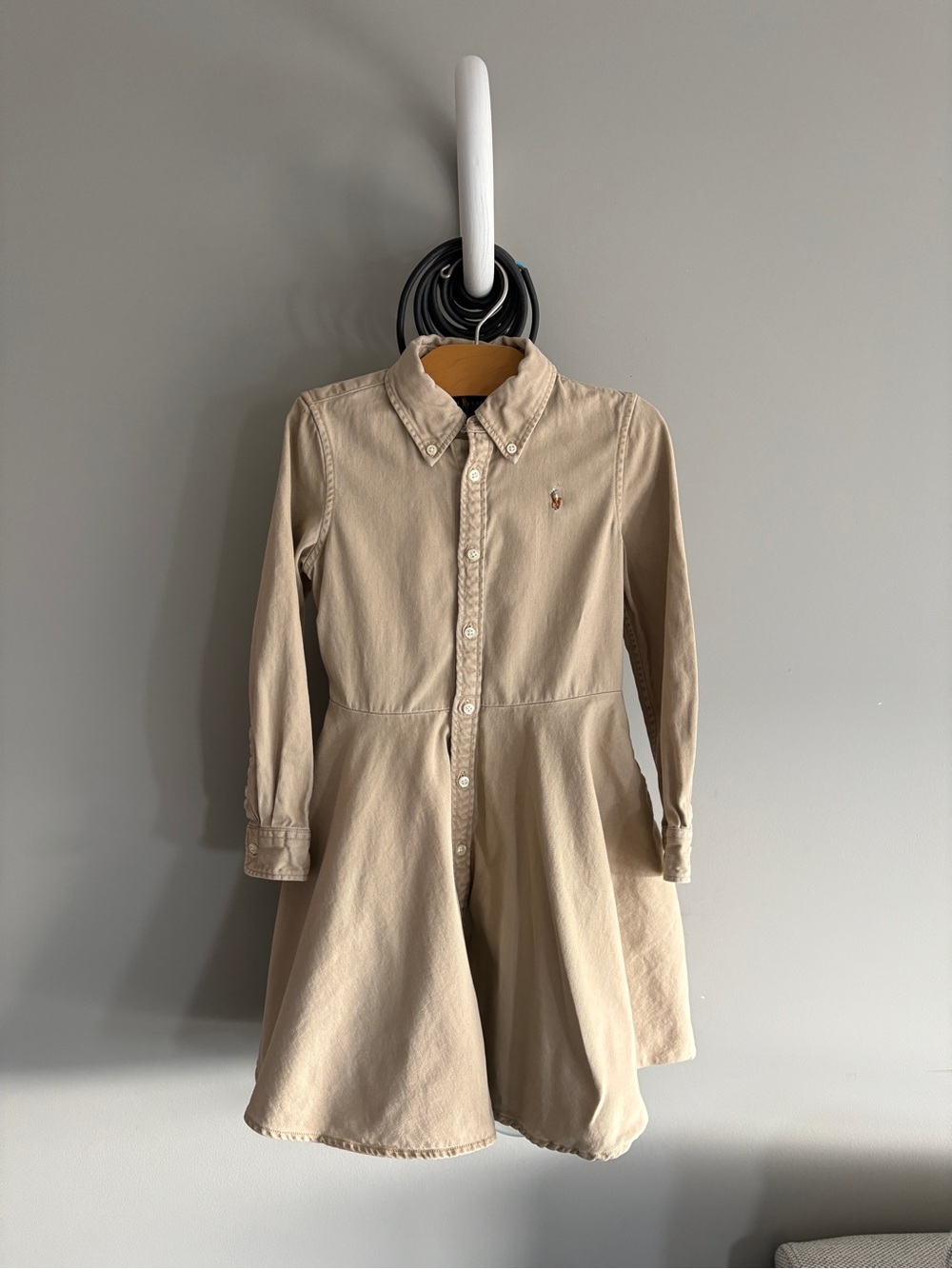 Girls Ralph Lauren Belted Cotton Chino Shirtdress SIZE 6